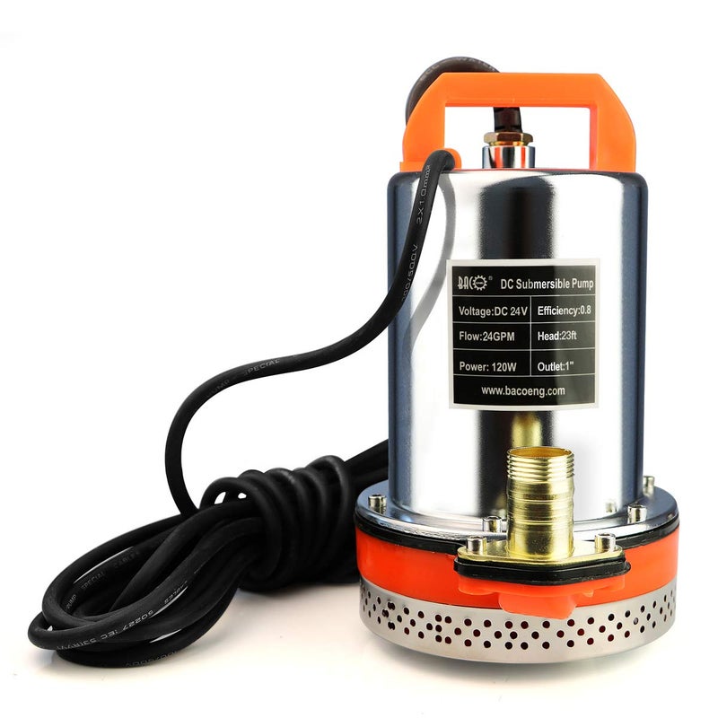 BACOENG 24V DC Farm & Ranch Solar Water Pump Submersible Well Pump DC 20FT Lift - Image 1